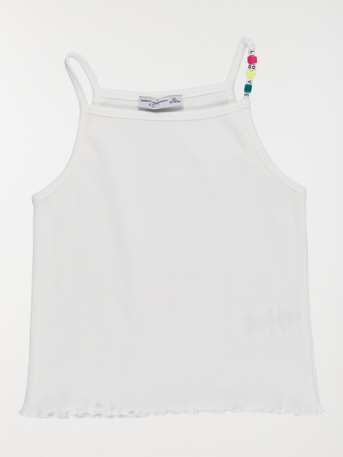 Débardeur fille côtelé écru (3-12)