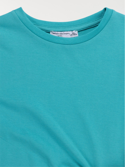 Robe uni noeud fille (3-12A)