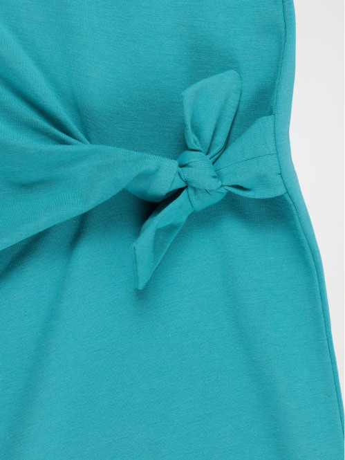 Robe uni noeud fille (3-12A)