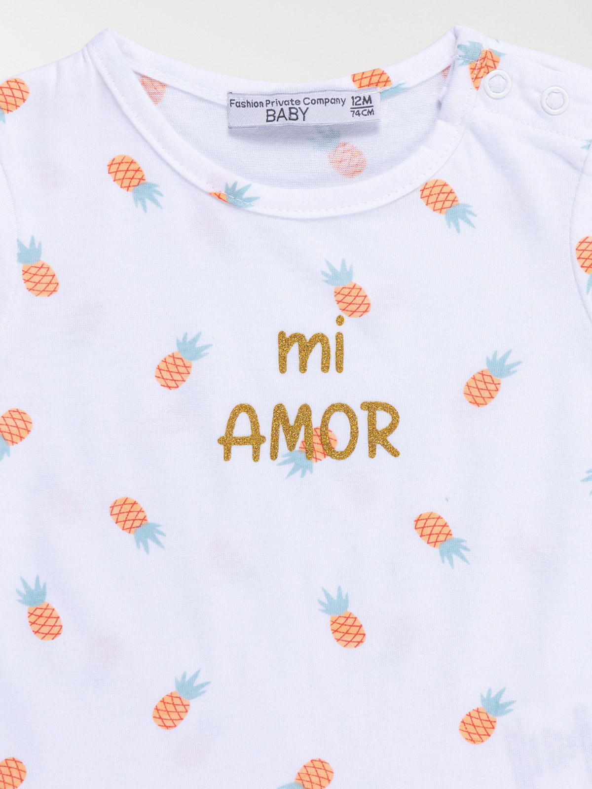 T-shirt blanc Mi amor fille (3-36M)