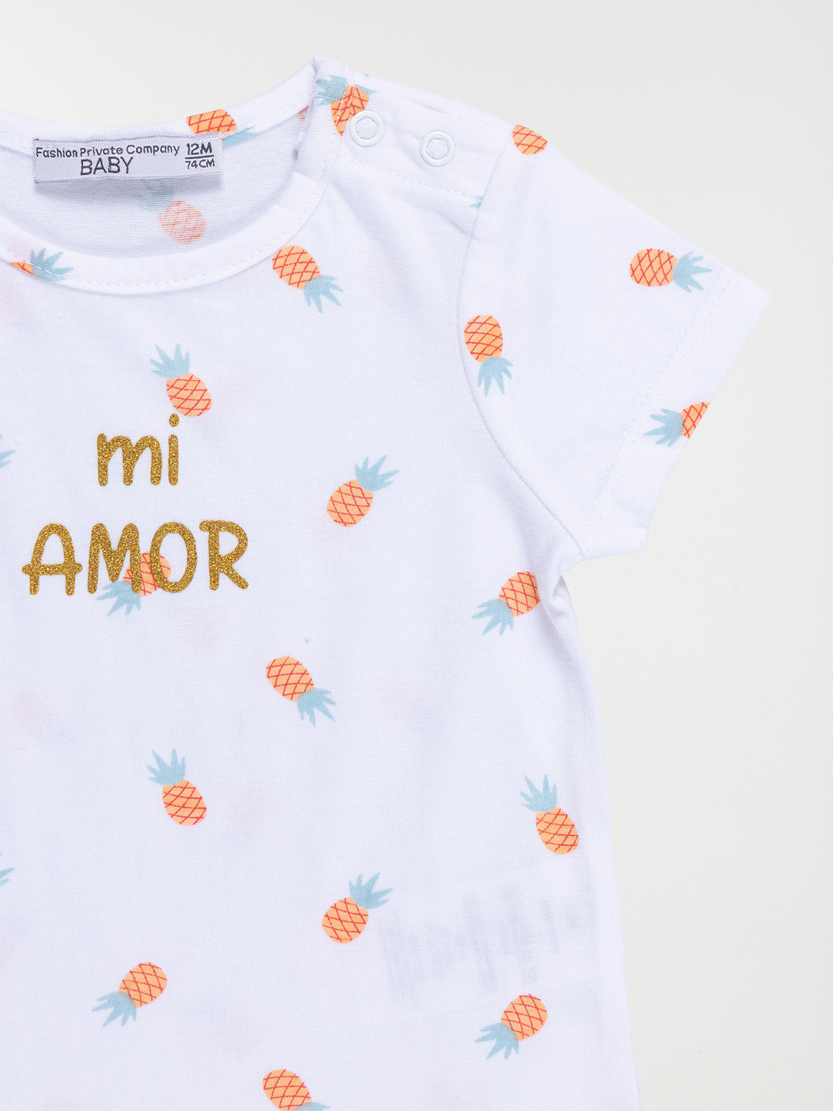 T-shirt blanc Mi amor fille (3-36M)