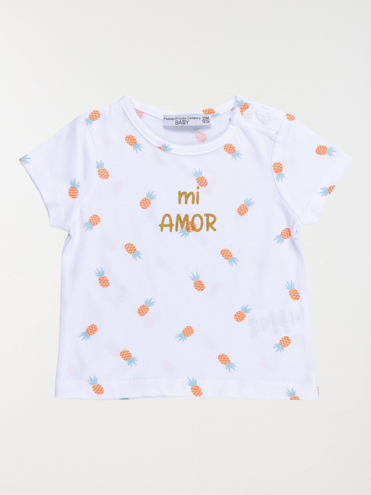 T-shirt blanc Mi amor fille (3-36M)
