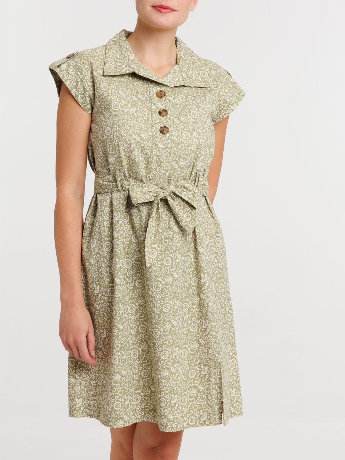 Robe imprimée ceinturée femme