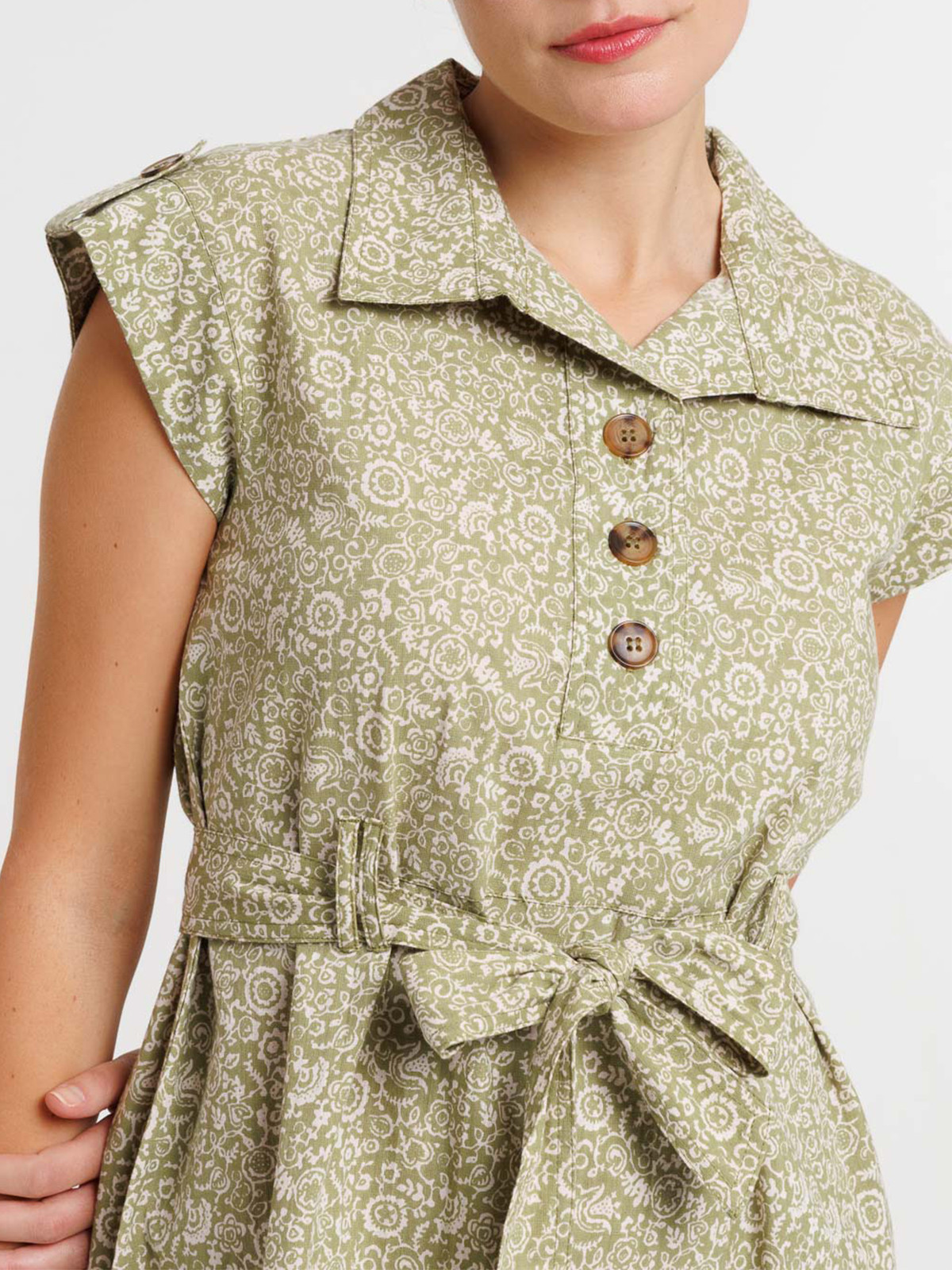 Robe imprimée ceinturée femme