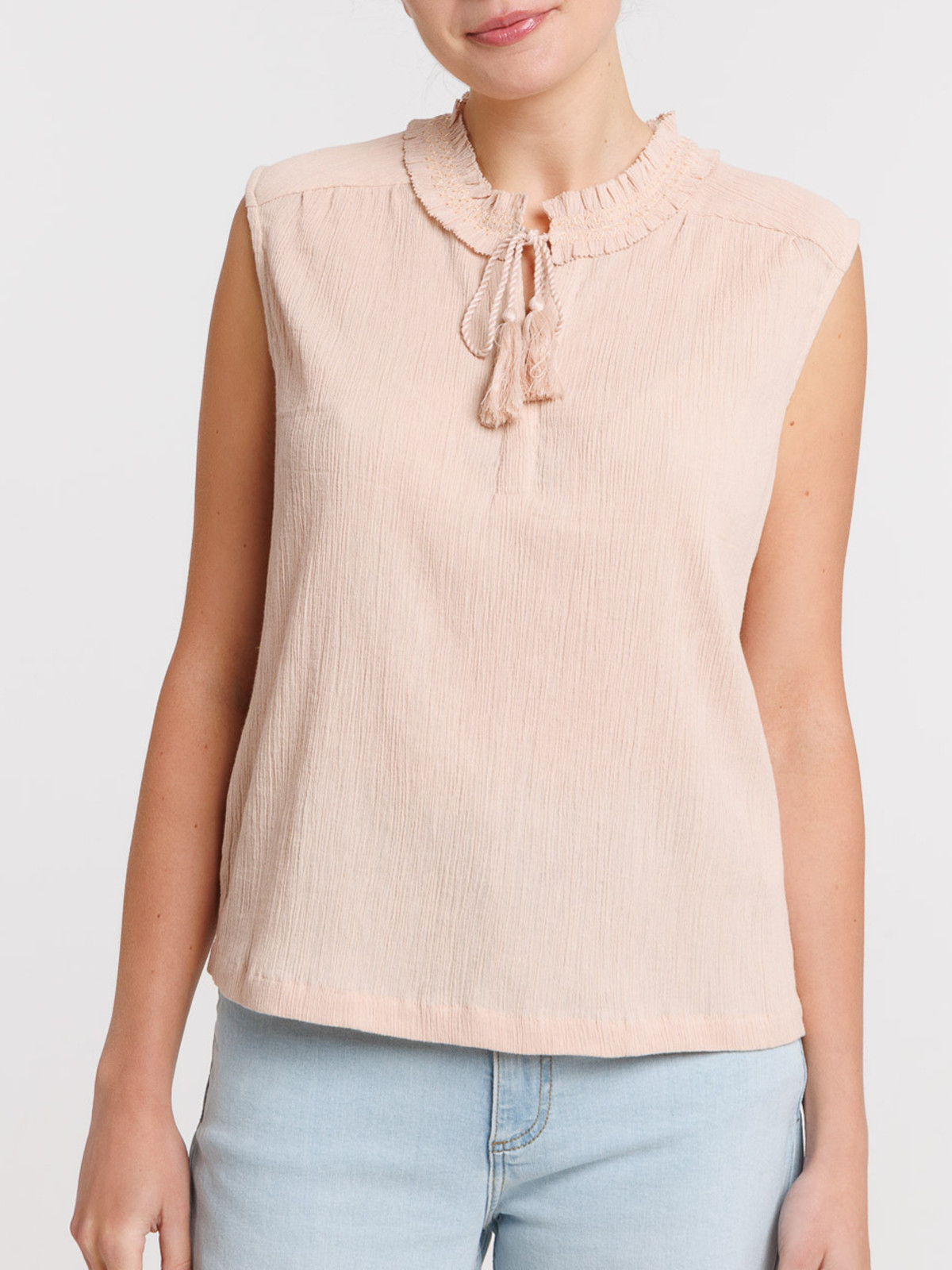 Blouse col smocké femme