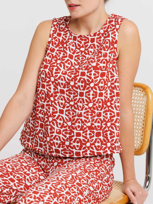 Top imprimé graphique...