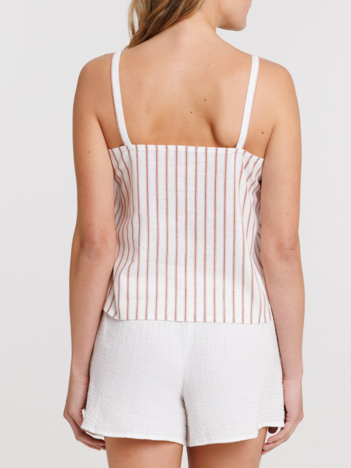 Top bretelles rayé femme