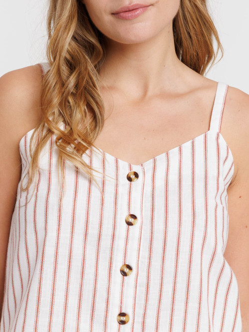 Top bretelles rayé femme