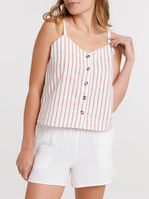 Top bretelles rayé femme