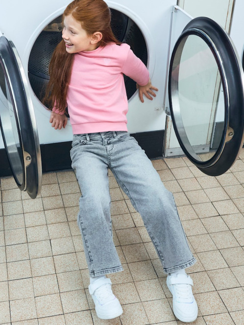 Jean wide leg gris neige...