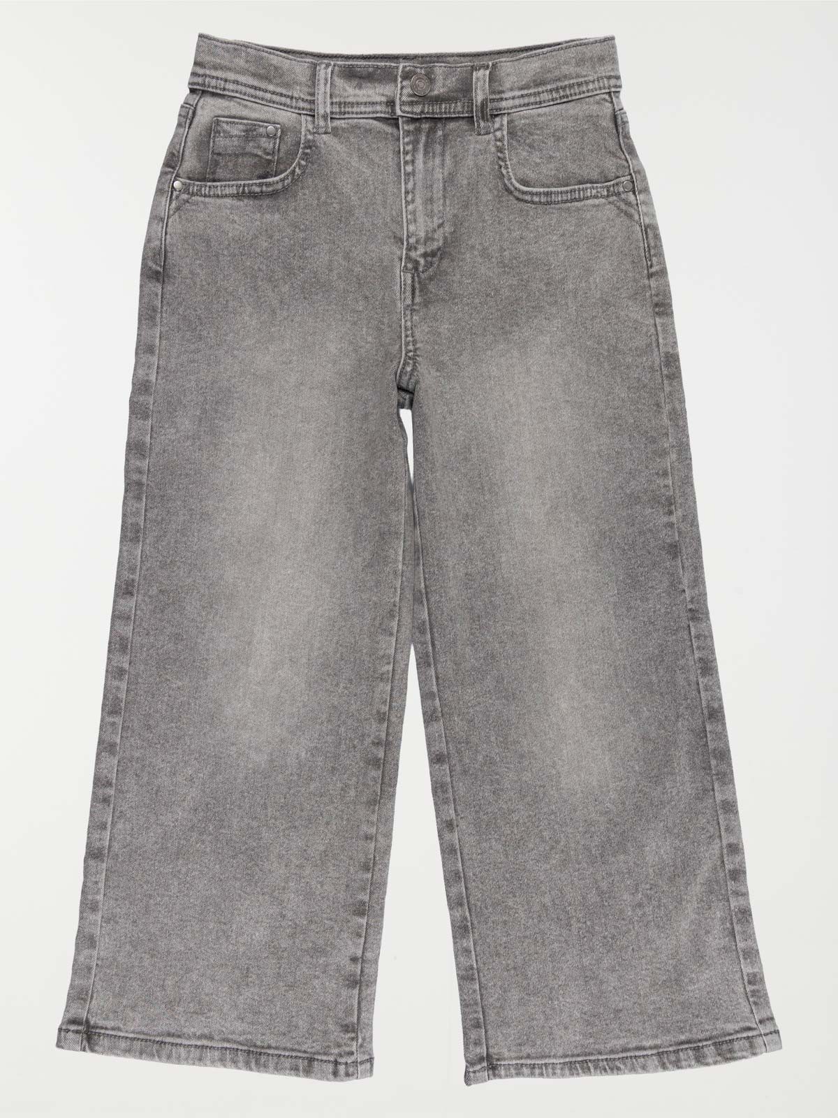 Jean wide leg gris neige fille (3-12A)