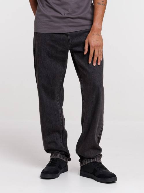 Jean loose noir lavé homme