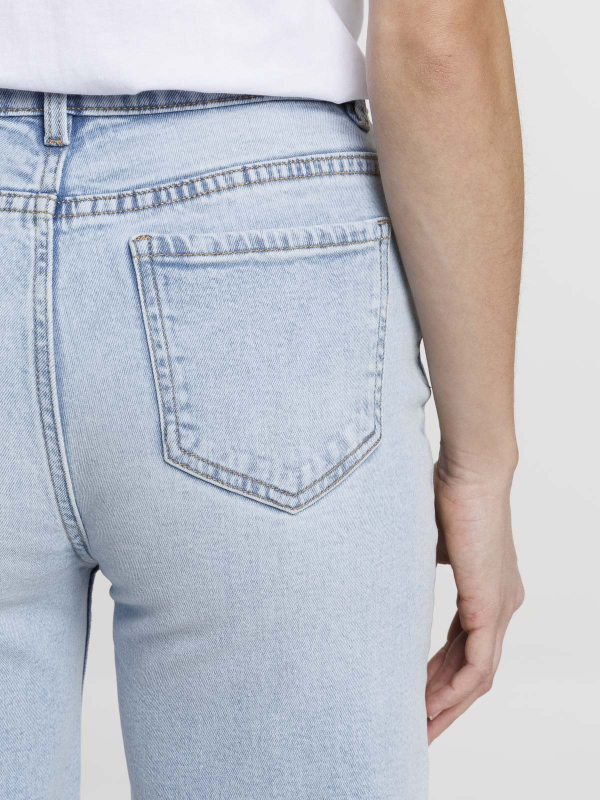 Jean wide leg bleached femme