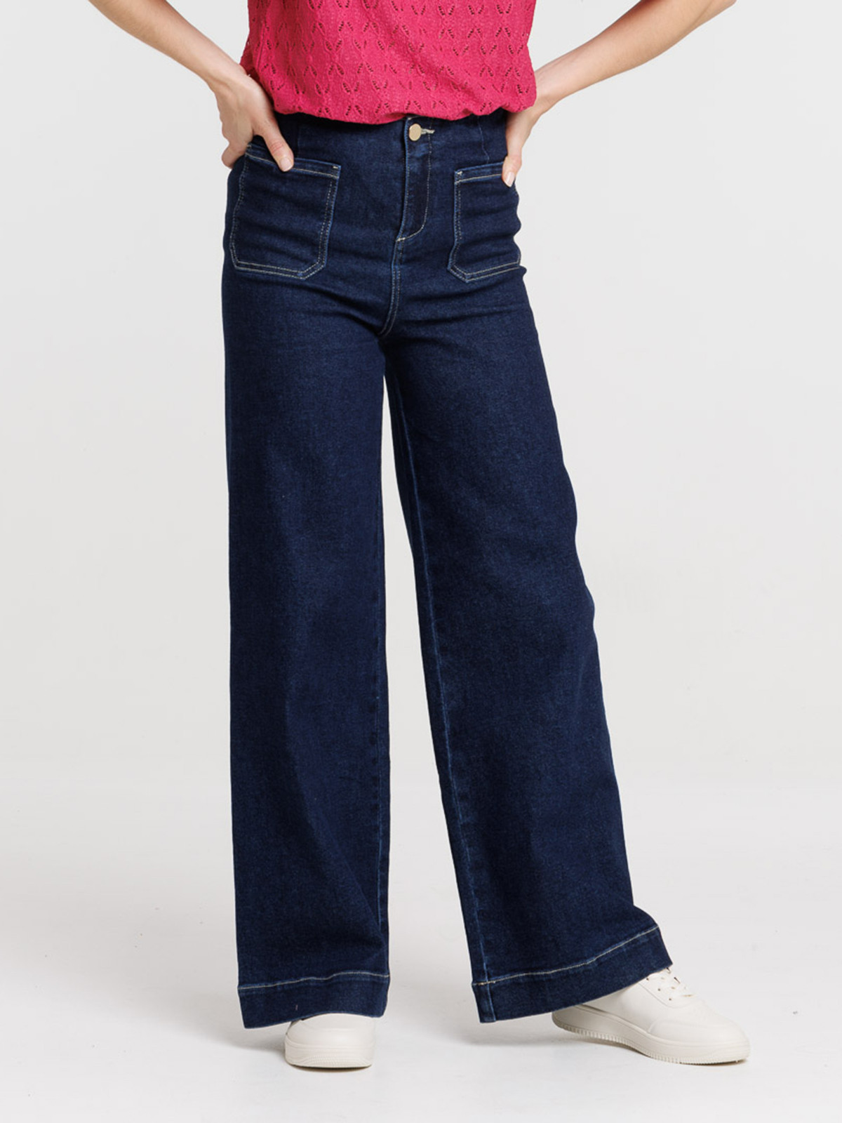 Jean wide leg brut femme