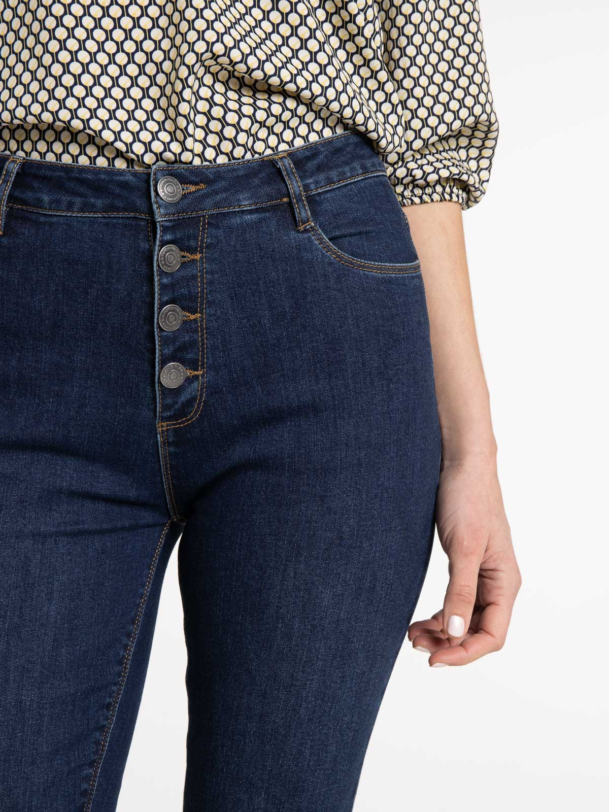 Jean brut taille haute skinny femme