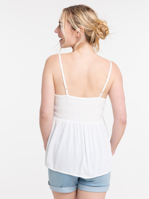 Top à bretelles écru femme Top à bretelles écru femme