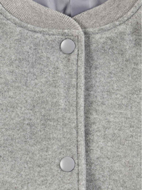 Blouson Teddy gris chiné fille (XXS-M) Blouson Teddy gris chiné fille (XXS-M)