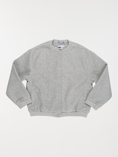 Blouson Teddy gris chiné fille (XXS-M) Blouson Teddy gris chiné fille (XXS-M)
