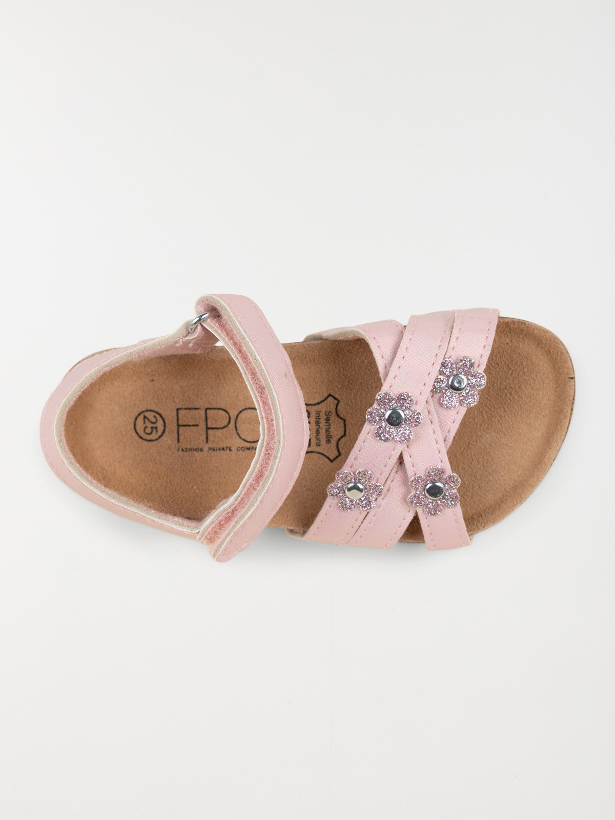 Sandales roses fleurs fille (24-30)