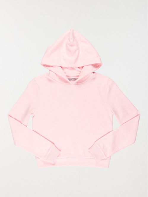 Sweat capuche rose dragée...