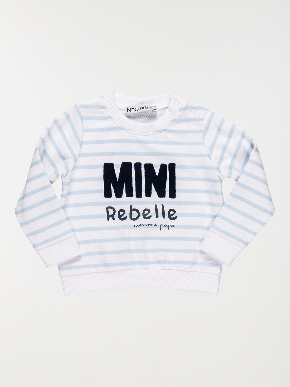 Sweat rayé mini rebelle garçon (3-24M)