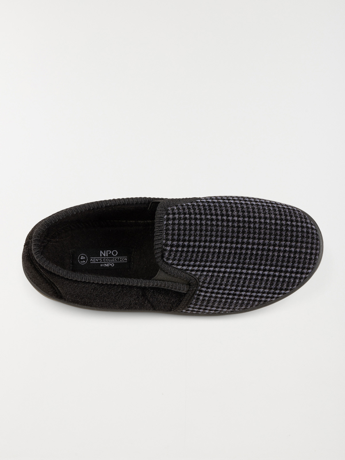 Pantoufle fermée carreaux noir (40-46)