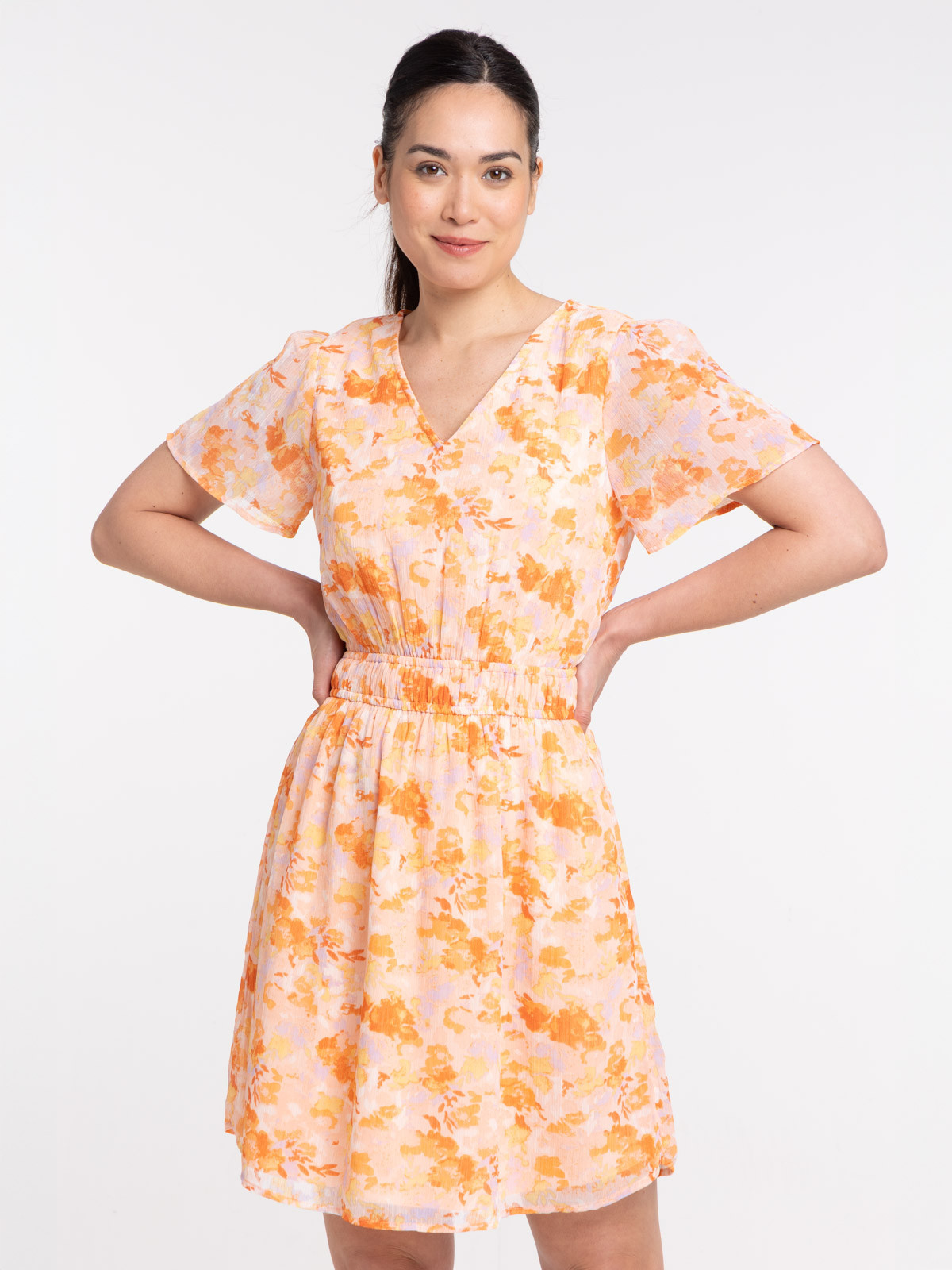 Robe courte fleurie femme