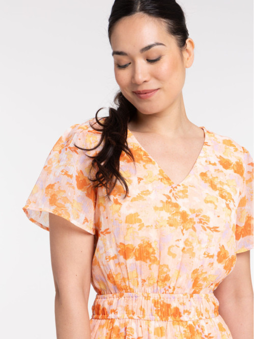 Robe courte fleurie femme