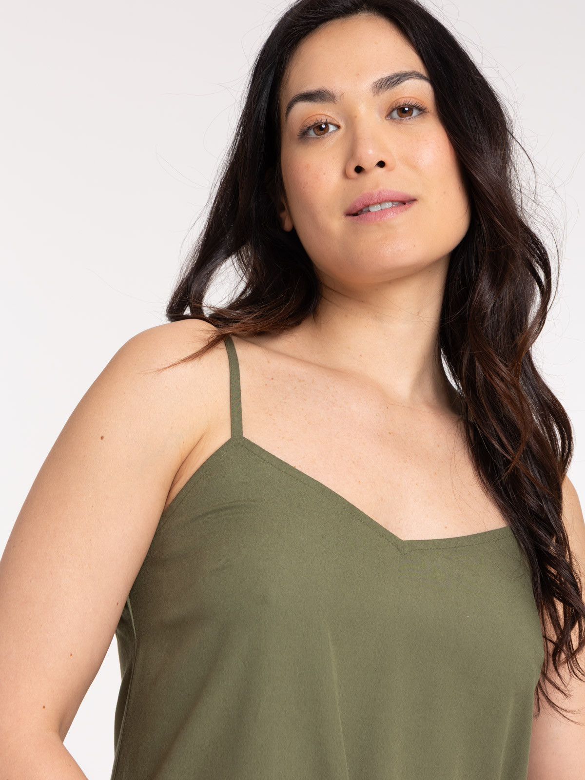 Robe longue satinée trèfle femme