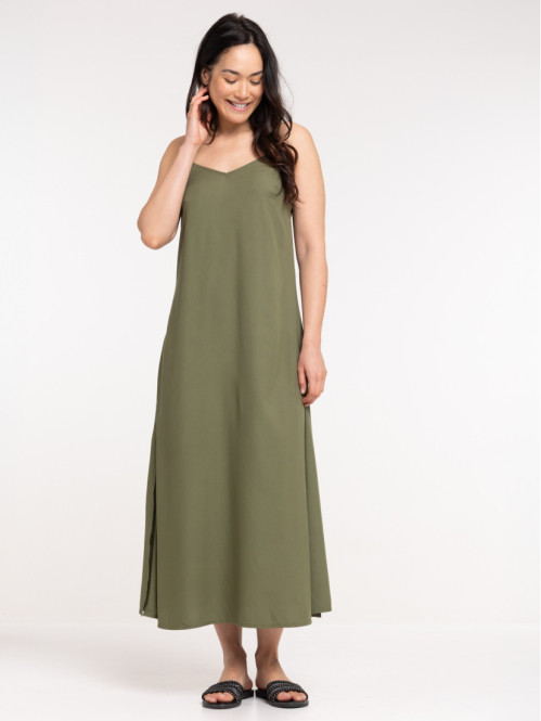 Robe longue satinée trèfle...