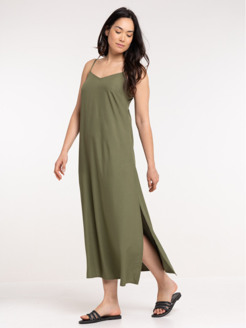 Robe longue satinée trèfle...