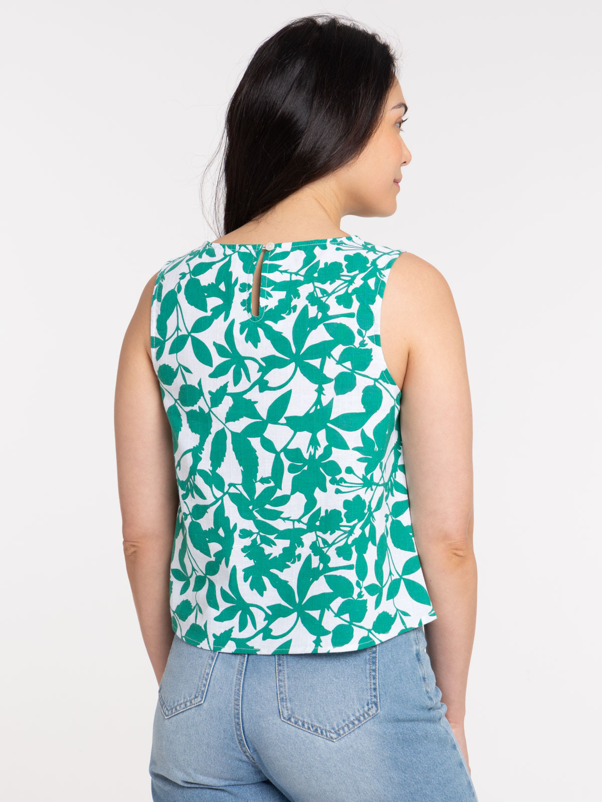 Blouse imprimée sans manches femme