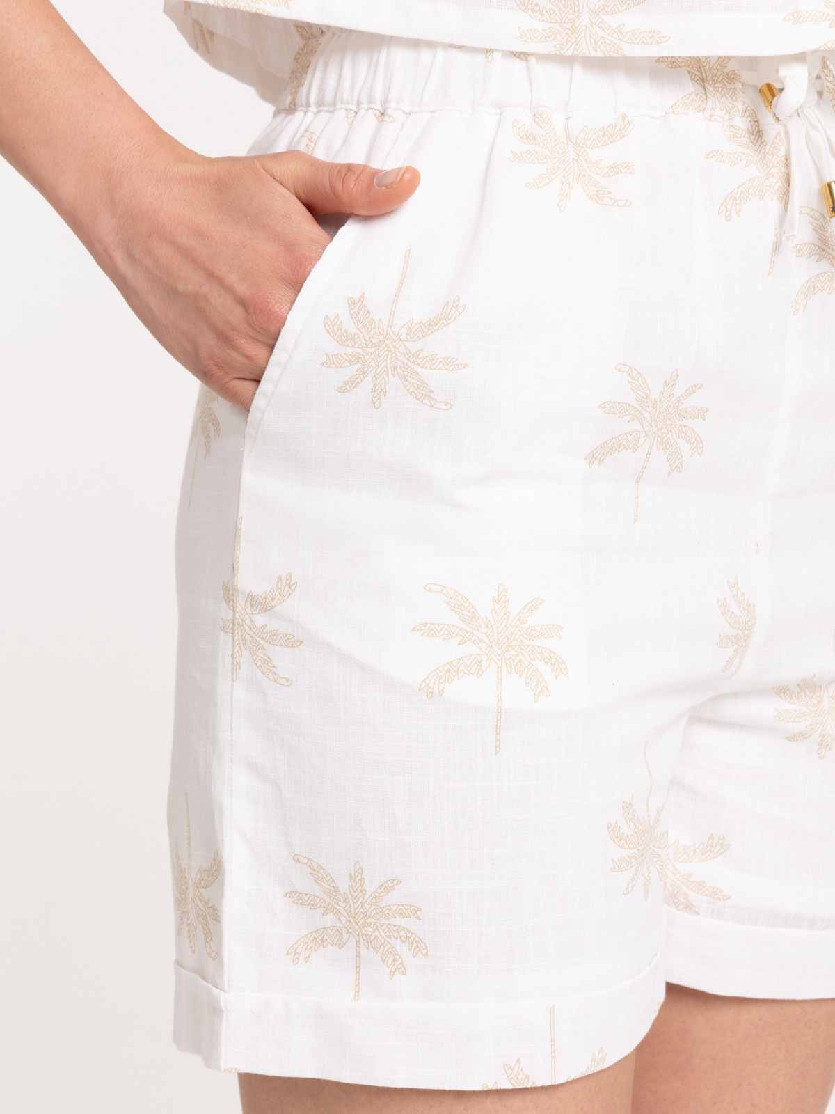Short motif palmier taille haute femme
