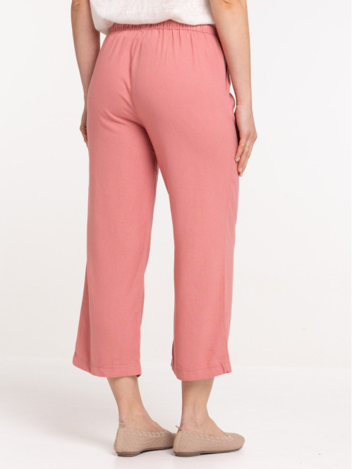 Pantacourt coloris bois de rose femme Pantacourt coloris bois de rose femme