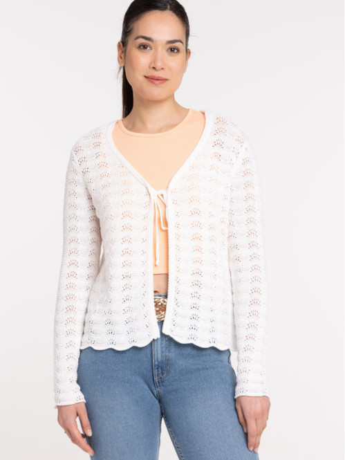 Gilet écru à nouer femme