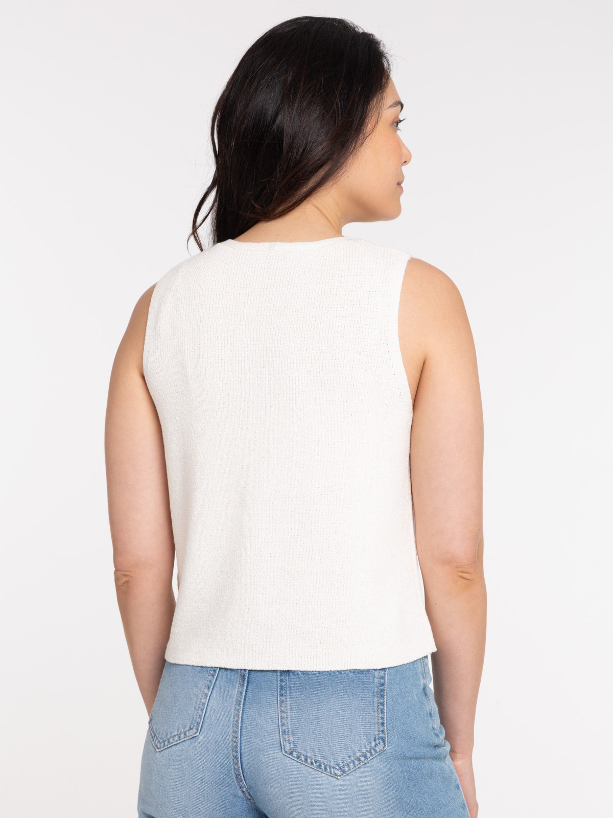 Gilet sans manches boutonné femme