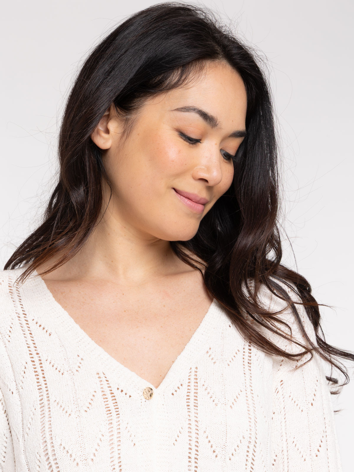 Gilet boutonné col rond femme