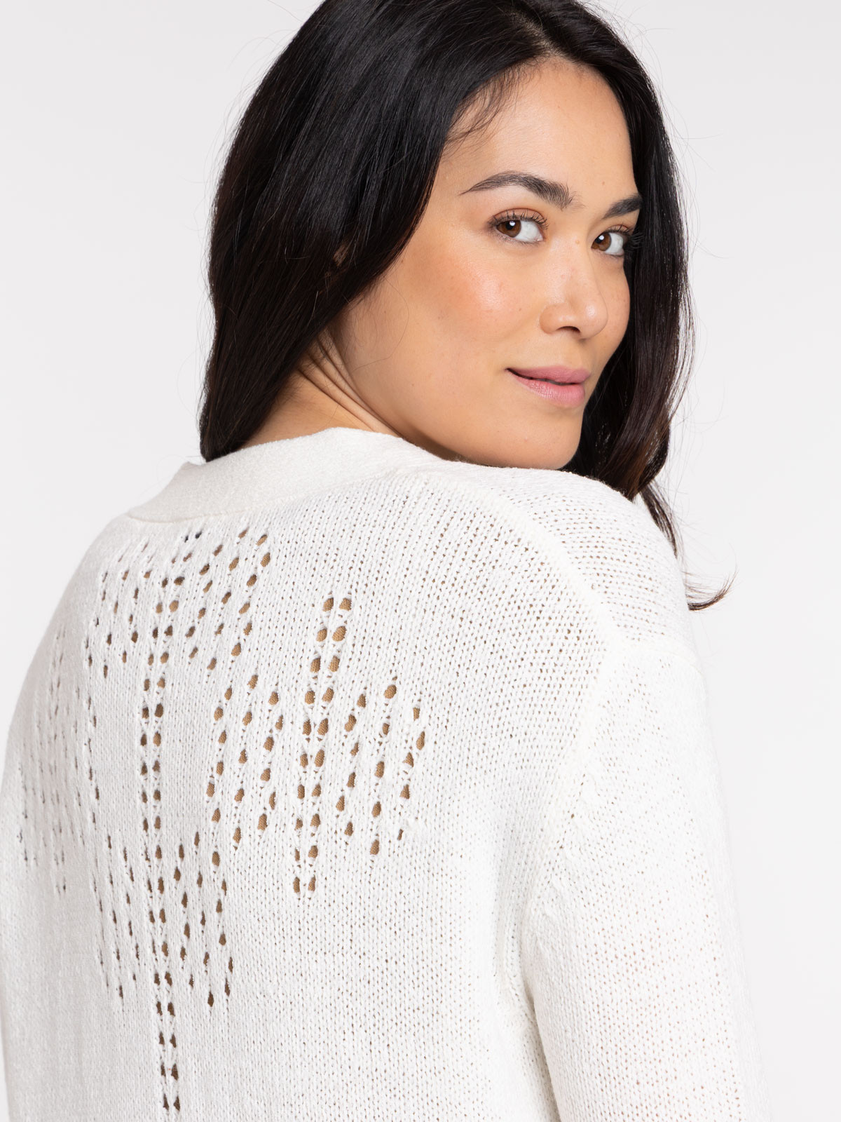 Gilet ouvert mi-long femme