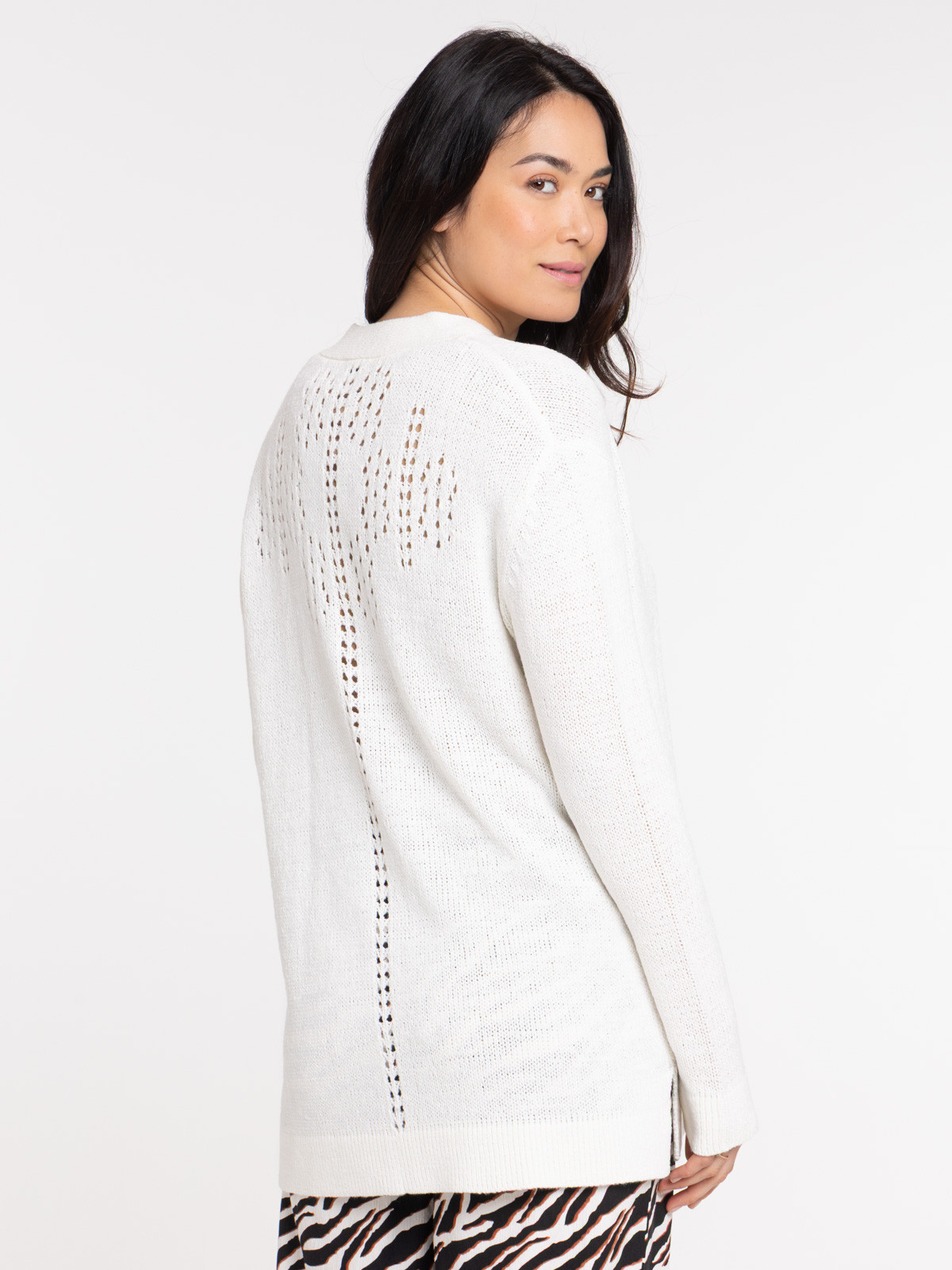 Gilet ouvert mi-long femme