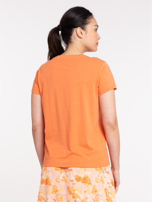 Tee-shirt col rond orange...