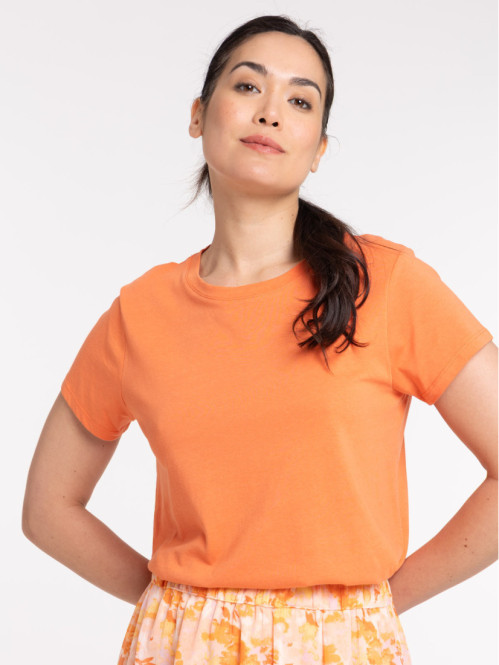 Tee-shirt col rond orange...