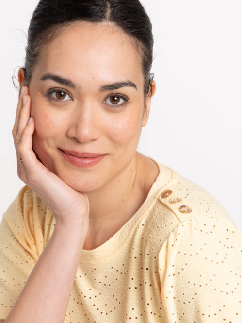 T-shirt col rond boutons...