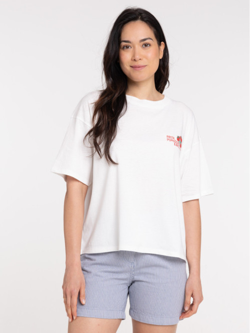 Tee-shirt motif tomate femme