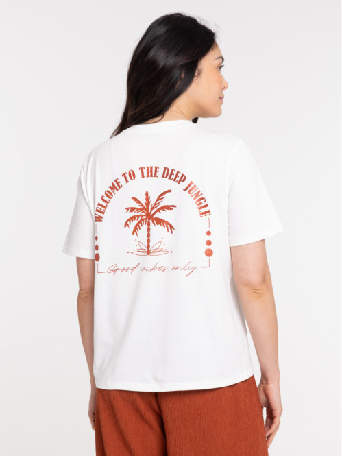 T-shirt imprimé écru femme