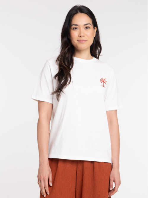 T-shirt imprimé écru femme
