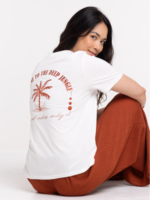 T-shirt imprimé écru femme