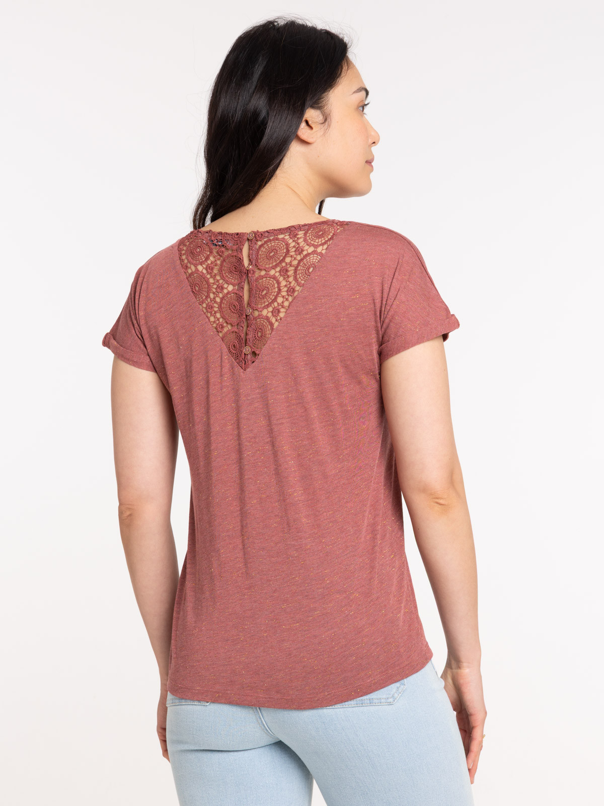 T-shirt femme dentelle macramé dos T-shirt femme dentelle macramé dos