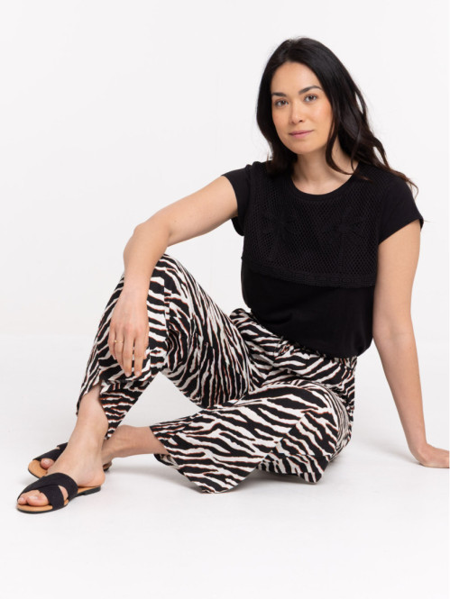 T-shirt dentelle macramé...