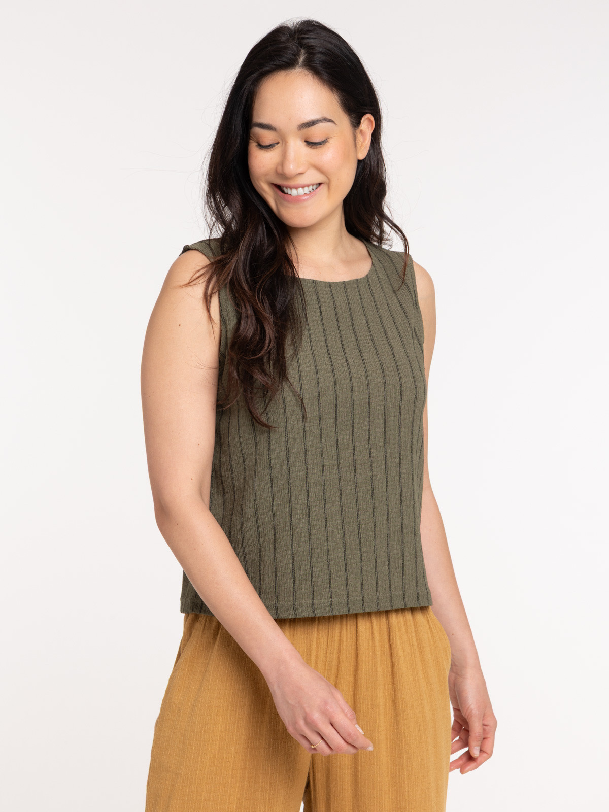 Débardeur col rond vert sombre femme Débardeur col rond vert sombre femme