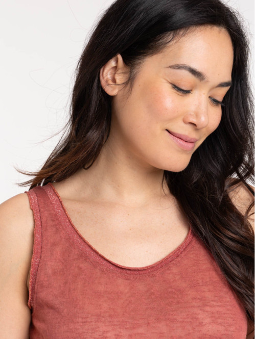 Débardeur femme marsala